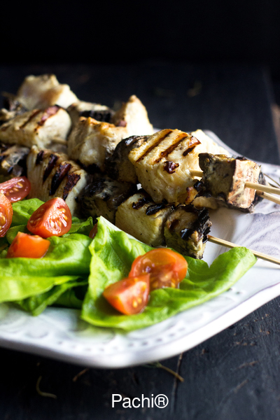 Chicken Kabobs w/ Cashew Sauce