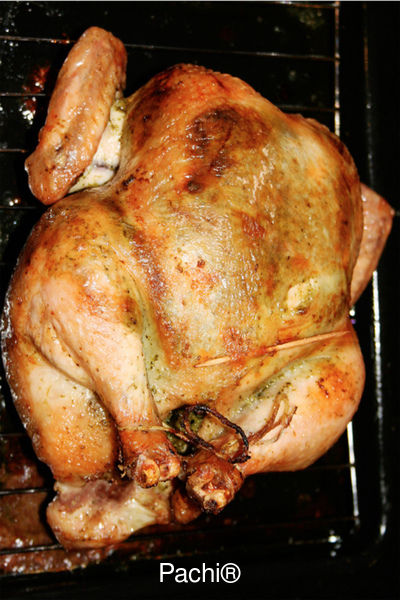 Baked chicken (removing skin after baking) with Creamy Light Chimichurri (2nd edition)