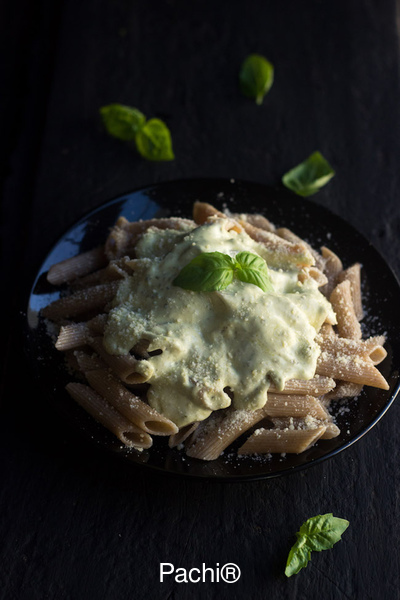 Whole Wheat Pasta with Basil Sauce