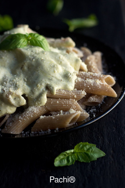 Whole Wheat Pasta with Basil Sauce