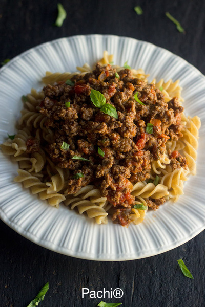 Whole Wheat Pasta with Meat Sauce