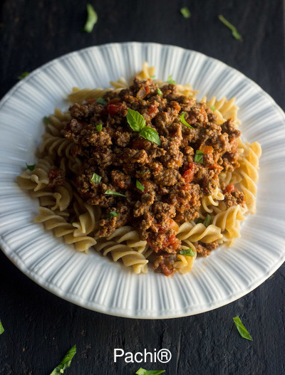 Whole Wheat Pasta with Meat Sauce