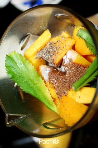 Asparagus with mango ginger sauce